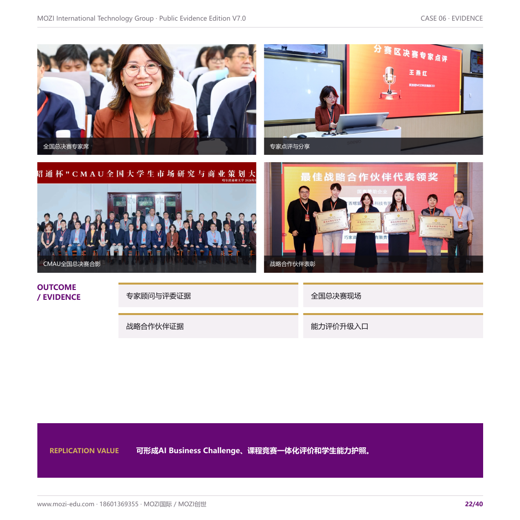 CMAU全国大学生市场研究与商业策划大赛与MOZI公开证据页